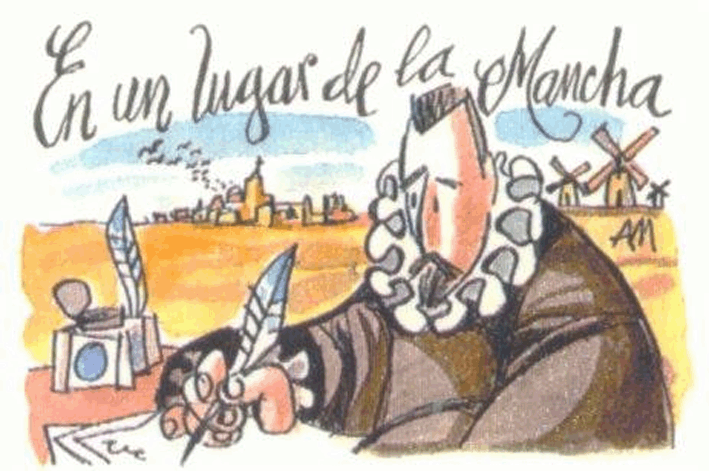 Don Quijote de la Mancha y Cervantes en dibujos de Mingote