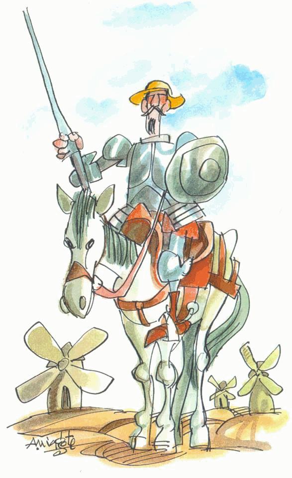 Don Quijote de la Mancha y Cervantes en dibujos de Mingote